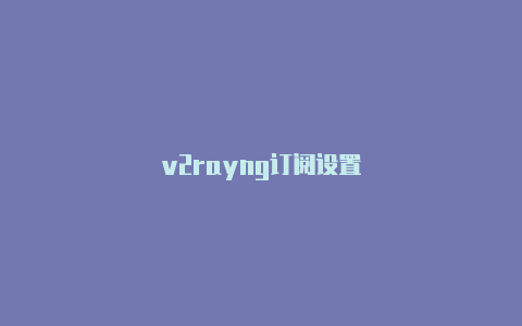 v2rayng订阅设置-v2rayng