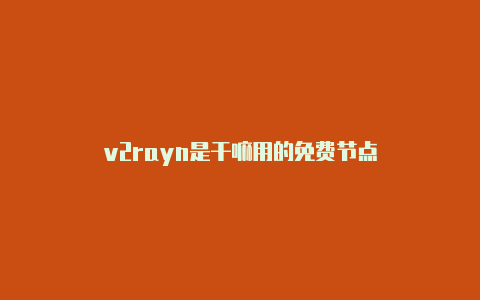 v2rayn是干嘛用的免费节点-v2rayng