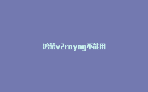 鸿蒙v2rayng不能用-v2rayng