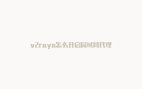 v2rayn怎么开启局域网代理-v2rayng