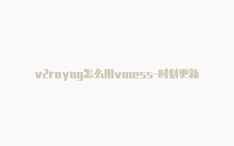 v2rayng怎么用vmess-时刻更新-v2rayng