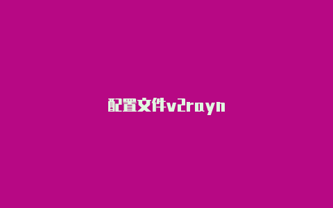 配置文件v2rayn