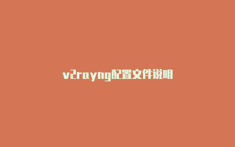 v2rayng配置文件说明