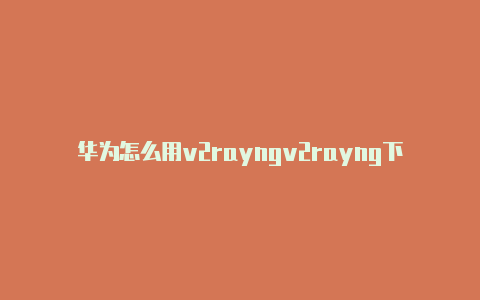 华为怎么用v2rayngv2rayng下载速率慢