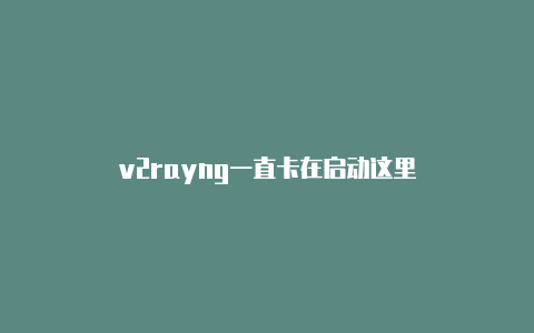 v2rayng一直卡在启动这里-v2rayng