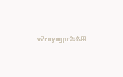 v2rayngpc怎么用-v2rayng