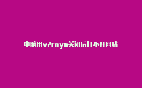 电脑用v2rayn关闭后打不开网站-v2rayng