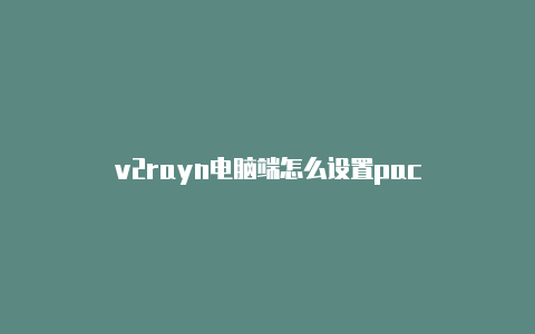 v2rayn电脑端怎么设置pac-v2rayng