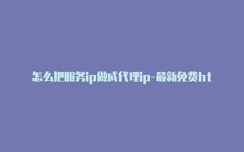 怎么把服务ip做成代理ip-最新免费http代理ip每时更新-v2rayng