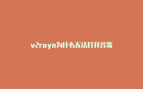 v2rayn为什么无法打开谷歌