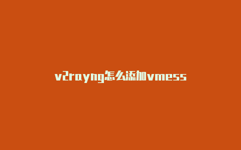 v2rayng怎么添加vmess-v2rayng