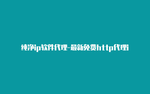 纯净ip软件代理-最新免费http代理ip随时更新-v2rayng