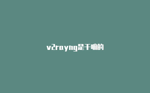 v2rayng是干嘛的-v2rayng