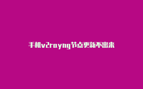 手机v2rayng节点更新不出来-v2rayng