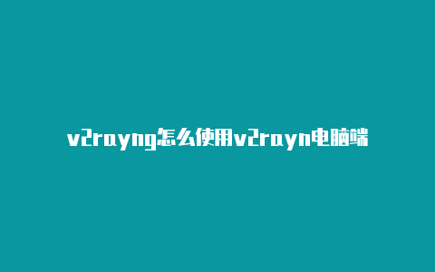 v2rayng怎么使用v2rayn电脑端连接教程-v2rayng