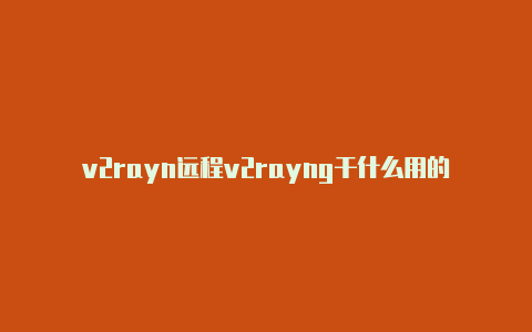 v2rayn远程v2rayng干什么用的-v2rayng