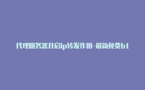 代理服务器开启ip转发作用-最新免费http代理ip每时更新-v2rayng