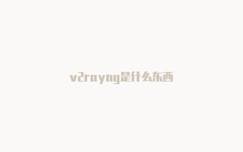 v2rayng是什么东西-v2rayng