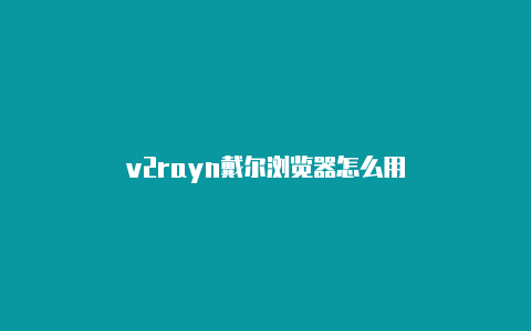 v2rayn戴尔浏览器怎么用-v2rayng