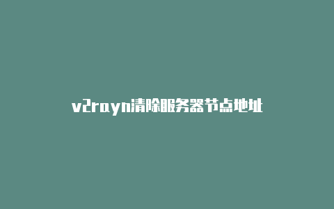 v2rayn清除服务器节点地址