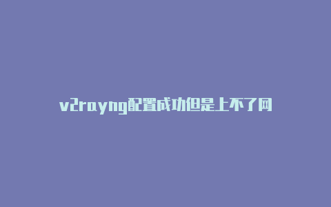 v2rayng配置成功但是上不了网-v2rayng