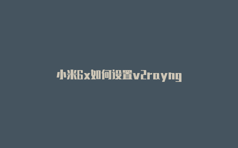 小米6x如何设置v2rayng-v2rayng