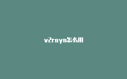 v2rayn怎么用