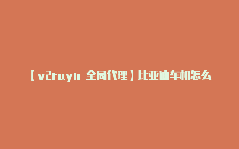 【v2rayn 全局代理】比亚迪车机怎么下载软件？车机安装app详细教程来了-v2rayng