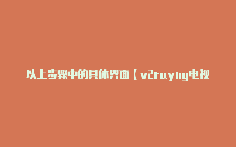 以上步骤中的具体界面【v2rayng电视apk】