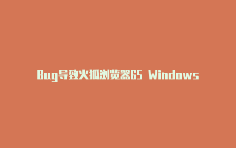 Bug导致火狐浏览器65 Windows版上不了网Mozilla暂停更新推送【v2raynswitch】