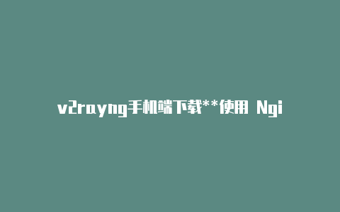 v2rayng手机端下载**使用 Nginx