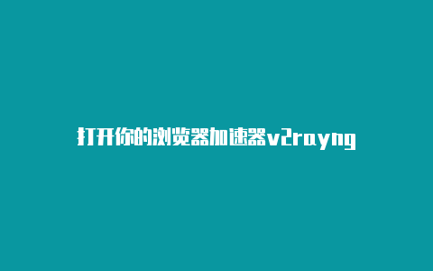 打开你的浏览器加速器v2rayng